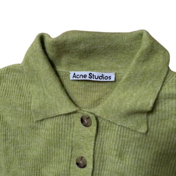 Acne Studios Kessa Summer Alpaca Knit Polo Sweater Size Large - Picture 3 of 7